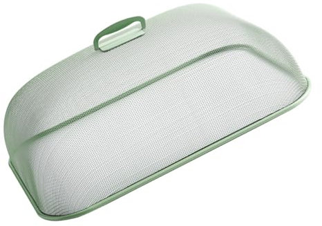 TOPPERFUN 1Stück Lebensmittelabdeckung Kunststoff Fliegenschutz Zelt für Praktisch für Picknick Camping und Küche mit Griff Design Grün Quadratisch