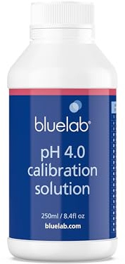 Bluelab pH 4.0 Kalibrierungslösung - pH-Meter-Kalibrierungsflüssigkeit für Hydrokulturen und Bodentests - Präzise pH-Kalibrierungsflüssigkeit für alle Bluelab Sonden und Stifte (250 ml)