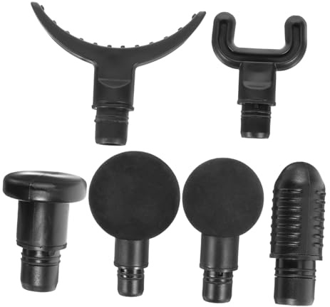 6 Stück Massagekopf für Massagepistolen aus ABS, Schwarz | Plug And Play Aufsätze, 10x6x6cm, für Nacken und Schultern, nach Training