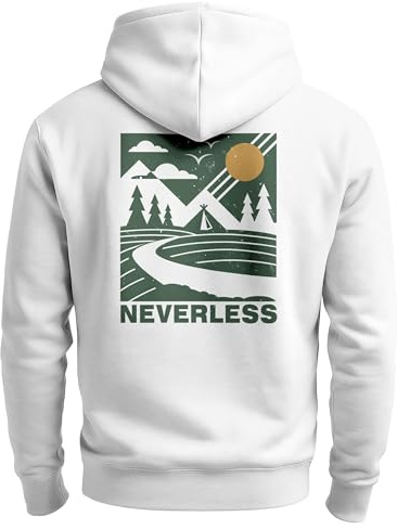Neverless® Herren Sweatjacke Backprint Outdoor Grafik Zipjacke Zip-Hoodie Männer Nature Inspired Fashion Streetwear