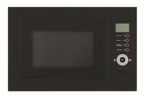 Cookology Essentials AEMWG25BK Built-in Microwave Oven & Grill - 25L Compact Microwave - 900W Power - 1000W Grill - 8 Auto Programs - 5 Power Levels - Defrost Program - Child Safety Lock - Black