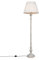 Qazqa - Retro Ländliche Stehlampe grau mit weißem Plisseeschirm - Classico I Wohnzimmer I Schlafzimmer - Holz Rund - LED geeignet E27