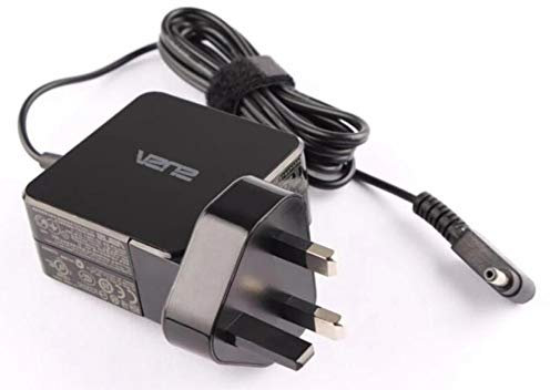 Replacement Laptop Power Cable Adapter Charger AD891M21 for Asus X454, X454W, X454WA Series Notebooks/Tablets - 33W 19V ~ 1.75A - Asus Micro Pin 4.0mm x 1.35mm + UK Mains Plug