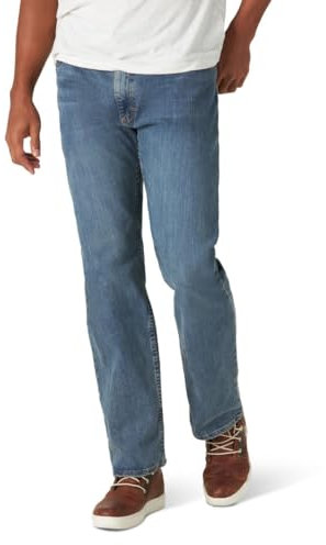 Wrangler Authentics Jean Confortable à Taille Flexible Coupe régulière, Ardoise, 46W x 34L Homme
