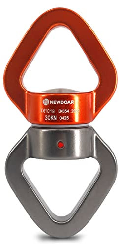 NewDoar Swing Swivel, 30KN Rotator Swing Spinner Micro Swivel Device für Swing Aerial Dance/Yoga/Schaukel/hängende Hängematte/Klettern Baumpfleger (Silber Orange)