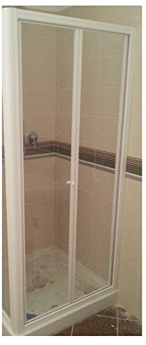 Box doccia in Cristallo trasparente 3 mm nicchia porta a libro - Profili alluminio bianco - Mod. BOREAS (Larghezza 80 cm)