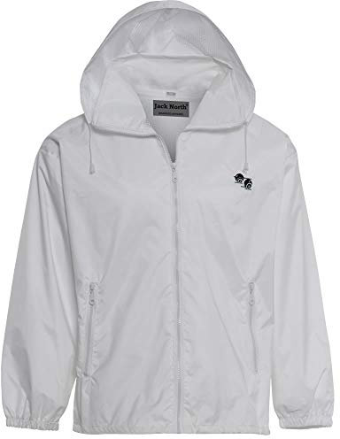 JACK NORTH Waterproof Mesh Lined Raincoat - Bowling Bowls Jacket - Hooded Sportswear for Men & Women - Long Sleeves with Elasticated Hem & Cuffs