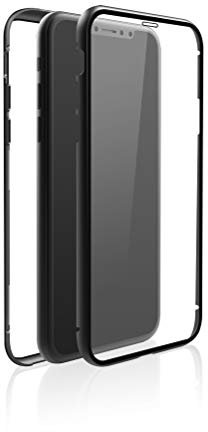 Black Rock 360° Glas Schutzhülle für Apple iPhone X/Xs Perfekter Schutz Slim Design Kunststoff 360° Cover Schwarz