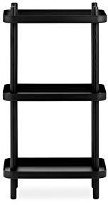 Normann Copenhagen Block Regal Beistelltisch aus Pulverbeschichtetem Stahl und Eschenholz in der Farbe Schwarz, Maße: 50cm x 35cm x 87cm, 602193