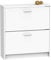 MUEBLES PITARCH | Zapatero Recibidor Mueble Auxiliar Estrecho 2 Puertas para Entrada Blanco, 12 Pares de Zapatos, 82x74x25cm, Colección Tibet