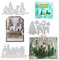 3Pcs Stanzschablone Stanzformen Prägeschablonen Cutting Dies Schablonen Metall Weihnachten Elch Wald Stanzbögen für Scrapbooking DIY Karten Album Kunsthandwerk