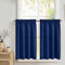 TOPICK Blickdicht Scheibengardinen Küche Blau Bistrogardine mit Tunnelzug Gardinen Kurz mit Waffel Muster Halbtransparente Küchengardinen für Kleine Fenster Wohnmobil Landhaus 2er Set 90Bx60H cm