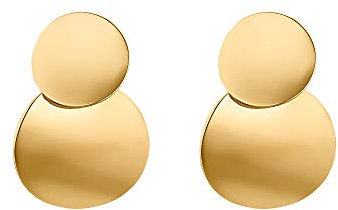 Heideman Ohrringe Levke Damen - aus hochwertigem Edelstahl - silber gold farbend poliert - Ohrschmuck runde Form für Frauen - 40mm lang hängend mit Steckverschluss