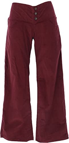 GURU SHOP Cordhose mit Leicht Ausgestelltem Bein - Weinrot, Damen, Baumwolle, Size:L