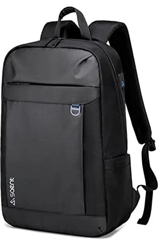 SAENT Zaino Uomo Donna - Da Viaggio e Porta PC Computer Laptop - Zainetto Impermeabile Antifurto - Backpack Tech Nero Unisex Per Scuola, Lavoro, Tempo Libero (Nero)