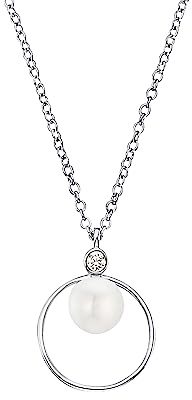 s.Oliver 2034412 Damen Collier Sterling-Silber 925 Silber Weiß 45 cm