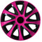 RADKAPPEN-KÖNIG 1STÜCK EINZELN 16 Zoll 16 RKK04 Schwarz-Pink Radkappe Radzierblende