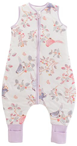 Chilsuessy Baby Schlafsack mit Beinen 2.5 Tog Winterschlafsack Unisex Ganzjahresschlafsack mit Füßen Babyschlafsack, Frühlingsmagpie, 70cm/Baby Höhe 75-85cm