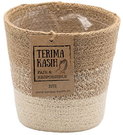 Bloomique - Korb Gaby Cremé - Jute - Terami Kasih - Topf 14 cm - Höhe 15 cm