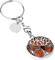 ZDHC Porte-clés arbre de vie en argent avec pendentif en pierre précieuse naturelle pour voiture et fille, Jaspe rouge., taille unique