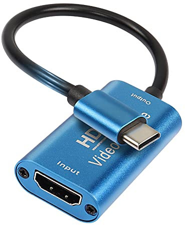 MEIRIYFA Typ C Capture Card, HDMI auf USB C Audio Video Capture Card 4K 1080p 60fps Video Recorder for Gaming, Live Broadcasting, Streaming, Online Teaching, etc - 20 cm