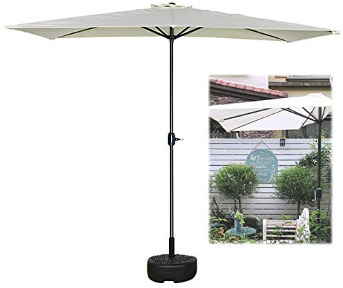 SAGIDAR Parasol De D'extérieur Patio, Parasol Couverture Rectangulaire, Parasol De Plage Antis UV, Avec Manivelle, 250cmx120cm, Sans Base, Robuste Et Durable, Parasol De Jardin Imperméable