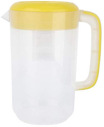 RILOOP Large Plastic Pitcher with Lid and Handle Heat Resistant Hot Cold Water Carwater Pitcher Water Jug for Beverage Juice Jar Tea Kettle 4000Ml Light Green/Yellow