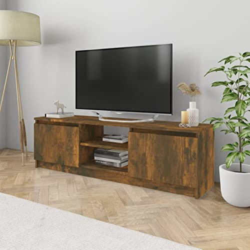 Camerina TV-Schrank Räuchereiche 120x30x35,5 cm Holzwerkstoff TV Sideboard Lowboard Holz Wohnzimmer Schrank Schrank Vintage Fernsehschrank TV Kommode