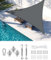 LOVE STORY Sonnensegel 4x4x4m mit Befestigung Set Dreieckig Antracita Sonnenschutz HDPE-Stoff, Atmungsaktiv, Wasserdurchlässig，95% UV-Schutz für Außenbereich, Terrasse, Balkon, Garten
