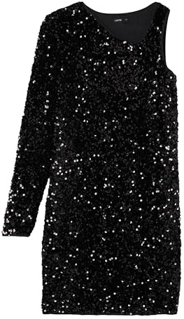 NAME IT Mädchen glamouröses Pailletten Kleid One Shoulder nlfGLAM