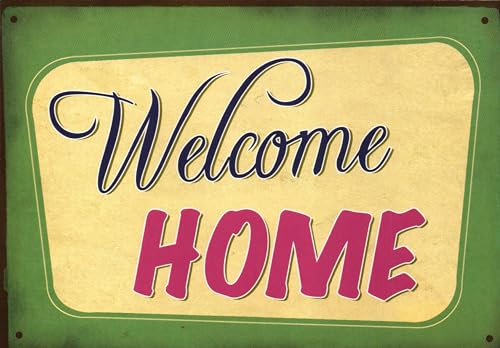 Tushita Heimkehr-Postkarte Welcome Home - Vintage Retro für Ankunft & Wiedersehen, postkarten-englisch