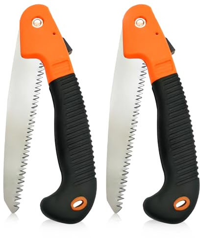 VPMeetx Folding Pruning Saw - 2pcs Tree Pruning Saw Folding with Comfort Soft Grip, Hand Saws for Wood and Tree Machete Garden Tool, Pruning Knife, Foldable Saw, Small Hand Saw, Rugged Durable Trimmer