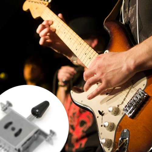 PEUTIER 4 Stück 5-Wege-Tonabnehmerschalterköpfe für Gitarren, Schwarze Kunststoffschalterabdeckungen, Schalterknöpfe, Tonabnehmerschalterköpfe für Strat-Tele-Gitarren