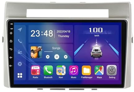 Android 12 Autoradio GPS Navigation für Toyota Corolla Verso 2004-2009 9 Zoll Autoradio Bluetooth Freisprech Multimedia Player Eingebautes Apple Carplay Android Auto mit WiFi/4G AM/FM,SWC