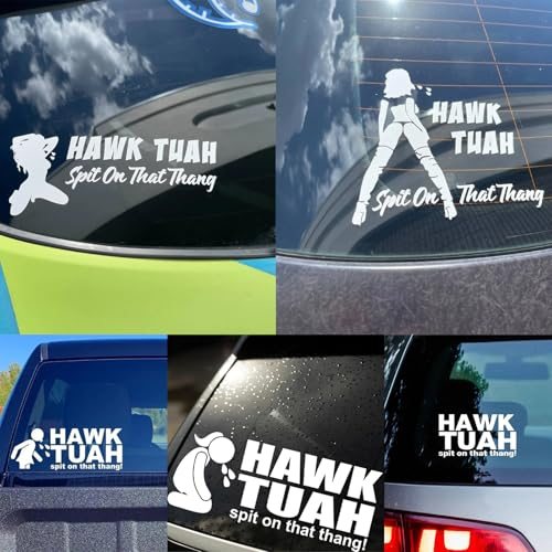 Ukisisi Hawk Tuah Aufkleber,Hawk Tuah Sticker,spit On That Thang Laptop-Aufkleber,Hawk Tush Lustige -Aufkleber,Hawk Tuah-Aufkleber,Hochwertiger Vinyl-Aufkleber Für Auto Autofenster Stoßstange Laptop