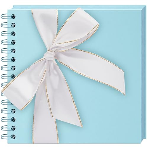 Vienrose Album Fotografico, 20,5 X 20,5 Cm Scrapbook Fai Da Te, Album Dei Ricordi Con 40 Pagine, Copertina In Cartone Con 3 Adesivi Negli Angoli, Viaggi E Matrimoni, Azzurro