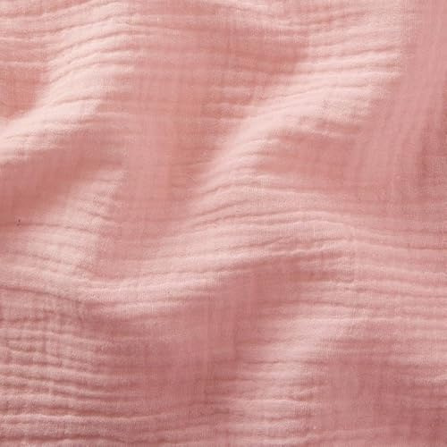 Tissus et Nappes Westeel - Double Gaze de Coton Unie - au Mètre - 24 Coloris Mousseline de Coton Tissu Hydrophile Pour Vêtements et Linge de Maison Légers et Doux (Rose Blush)