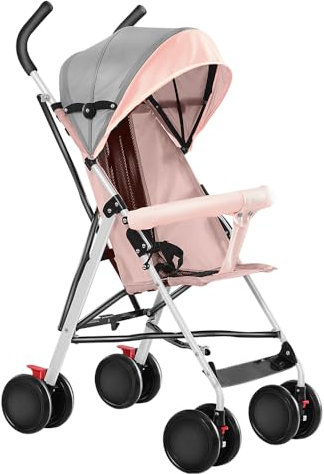 Tricycle bébé évolutif Vélo 5 en 1 jusqu'à 25 kg, Cabine étanche avec filtre UPF50+, Pliable, Siège pivotant 360 degrés, Réglable, D-rose