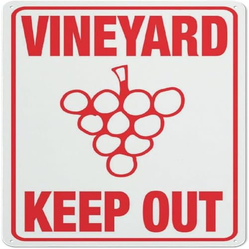 Vineyard Keep Out Schild für Geschäft, 30,5 x 30,5 cm, aus Aluminium, wetterfest, für den Innen- und Außenbereich