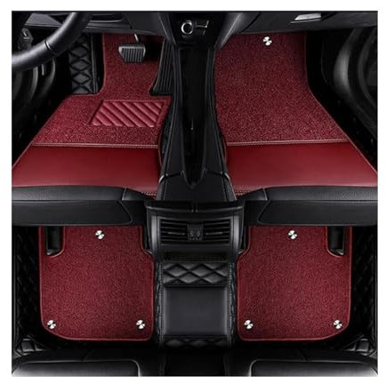 ATGCBCAUF Für Für E-Klasse W211 W212 W213 2019-2023 Maßgeschneiderte Doppellagige Auto-Bodenmatte wasserdichte Teppiche(Black red,E W212 2009-2013)
