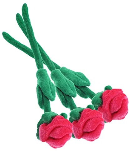 KITANDOVE 3piezas De Flores De Peluche Decoración Bouquet De Juguete para De Cumpleaños Rosa