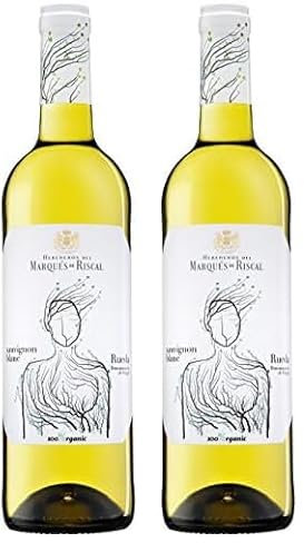 Marqués de Riscal - Vino blanco Sauvignon Blanc Denominación de Origen Rueda, Variedad 100% Sauvignon, 100% Organic con certificación ecológica - Botella individual 750 ml (Paquete de 2)