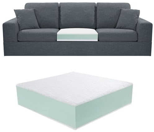 FOUXTEL Extra dickes 3-lagiges Couchkissen-Ersatz, 55,9 x 61 x 15,2 cm, Sofakissen, 100 % 25D-Schaumstoff-Polsterkissen, stützend und weicher Sofaschaum mit abnehmbarem Bezug