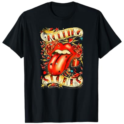 Offizielles Rolling Stones Old School Rose Tattoo T-Shirt