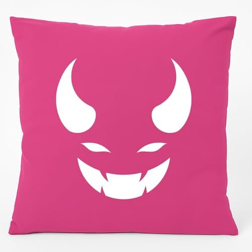 Huuraa Couchkissen Teufel Devil Geschenk 40x40cm mit Füllung Fuchsia Baumwolle Teufel Souvenir