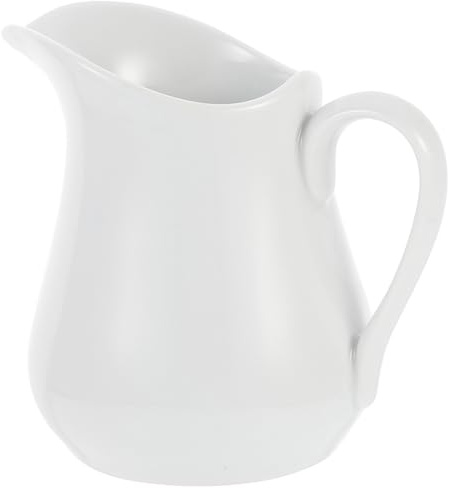 SOLUSTRE Jarra De Leche Cerámica Con Asa Lanzador De Crema Y Salsa Para Servir Vertedor Suave Para Café Aderezos Soja Y Ketchup Uso En Hogar Restaurante Bar Y Fiesta 5.31X3.93X4.92in
