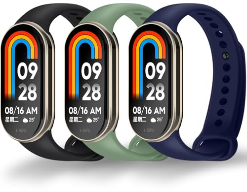 BANGTING 3-12 Stück Ersatzarmband für Xiaomi Mi Band 10/9/8, Kompatibel mit Xiaomi Smart Band 10 9 8 - Atmungsaktives Sport Armband aus Weichem TPU, Verstellbar, Schnellwechsel-Design (Mehrere Farben)