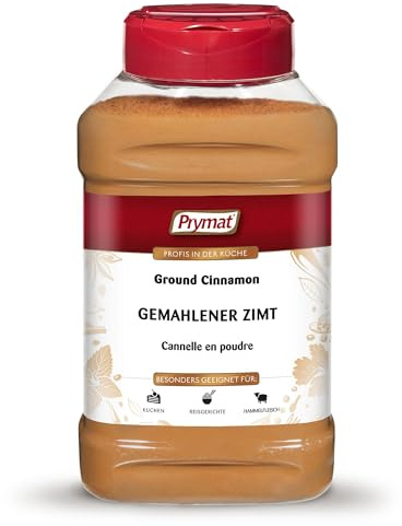 Prymat Zimt gemahlen – für Backen, Desserts & orientalische Gerichte, 320 g | Ideal zum Backen, für Desserts, Heißgetränke, Porridge – fein & intensiv