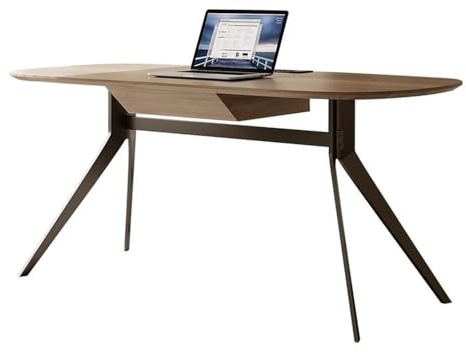 ZENGXJYCQINGJIANG Gaming Desk Modern Minimalist PC Desk with Drawer and Stainless Steel Legs, Pine Wood Writing for Home Office Study(L)