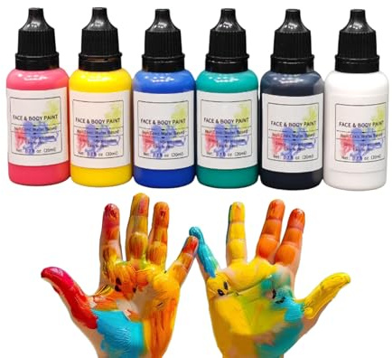 Peinture Visage Halloween Peinture Lavable à Base d'Eau Visage Corps Yeux | Maquillage Cosplay 6 Couleurs Pour Femmes Hommes Et Fête D'Halloween Cosplay Festival Clown